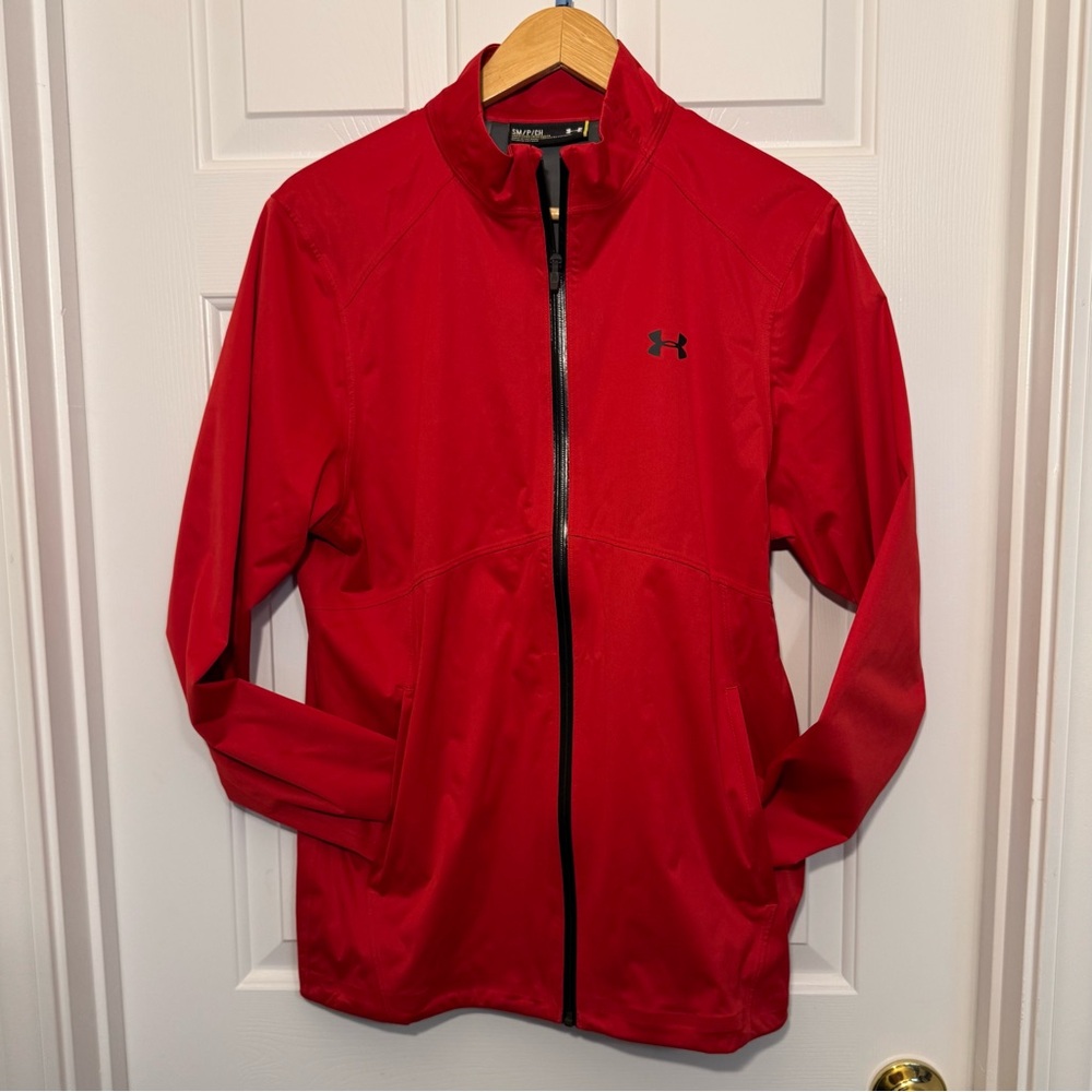 Under Armour Loose Men’s Rain Coat Adult Size Small-Red